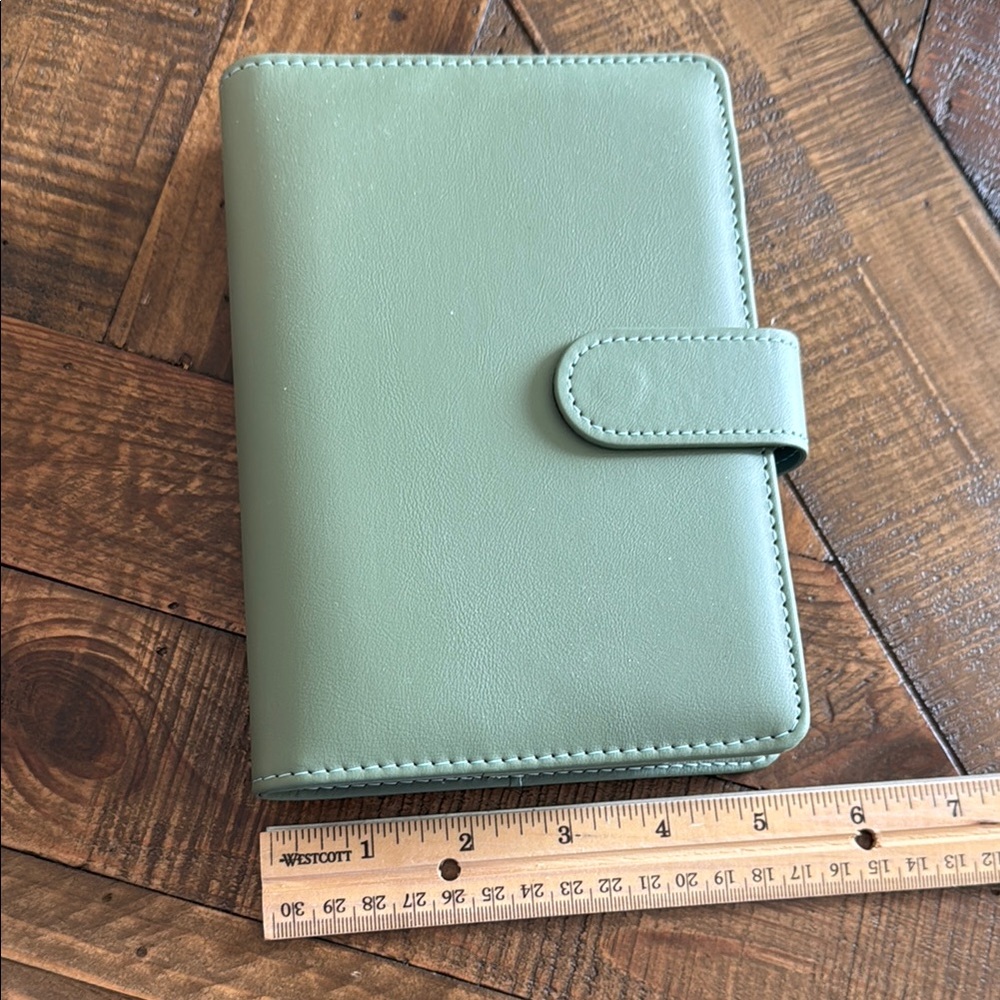 Budget Binder Sage Green Leather